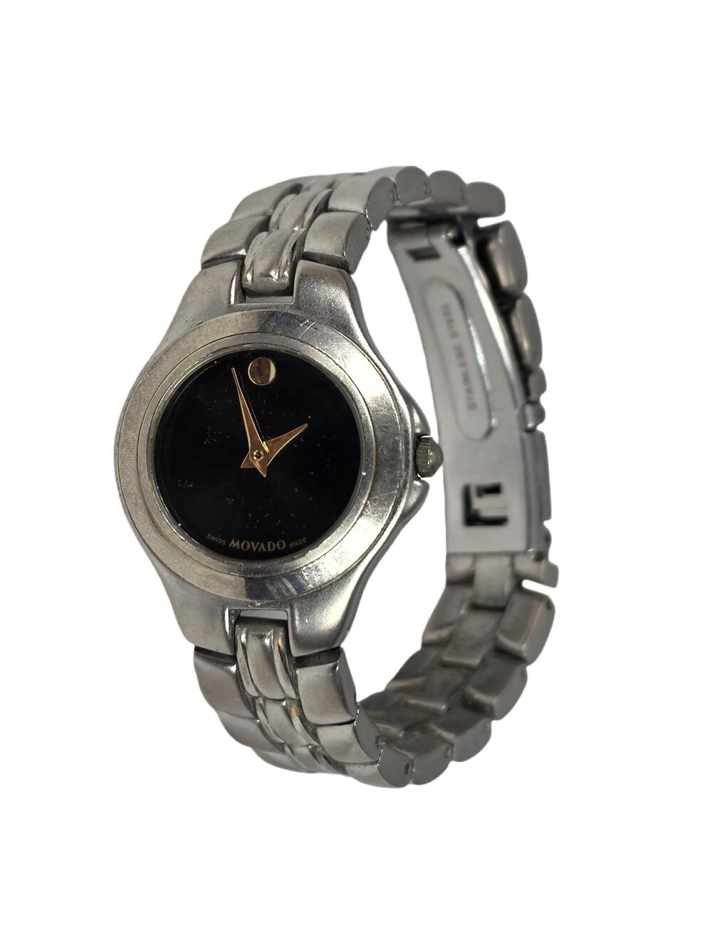 MOVADO MUSEUM CLASSIC WATCH – BLACK DIAL – STAINLESS STEEL BAND – SWISS MADE